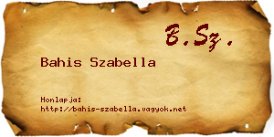 Bahis Szabella névjegykártya